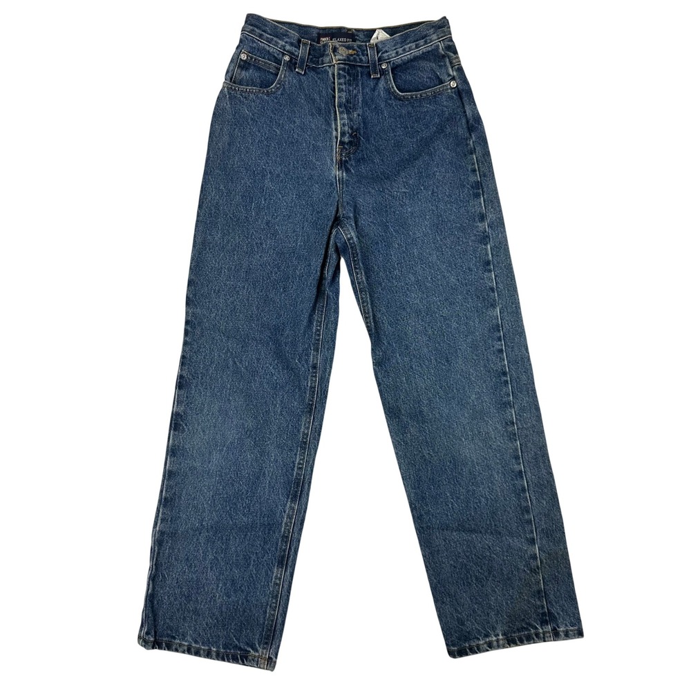 Faded Glory Jeans Kids 14 Relaxed 14 Blue Denim VTG 90s High Rise 100% Cotton